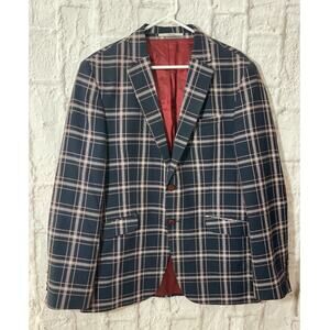 Vintage 70’s Vercini Sport Coat Plaid Size 56 Slim Linen Blend